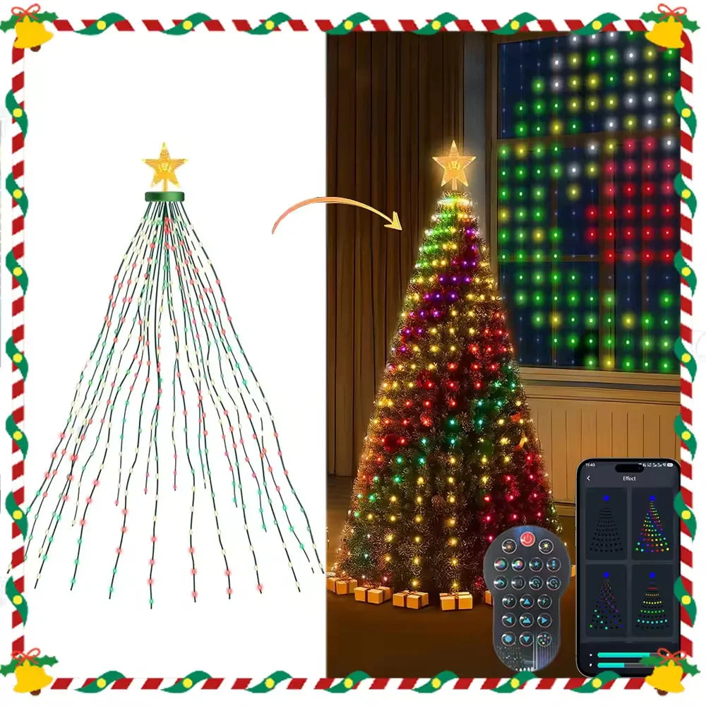 400 LED Smart RGB Christmas Star String Lights Indoor Outdoor 2.1M Christmas String Lights Richie's