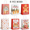 Christmas Paper Treat Bags with Handles – 6/12/24 Pack Christmas Gift Bags Richie's 6pcs