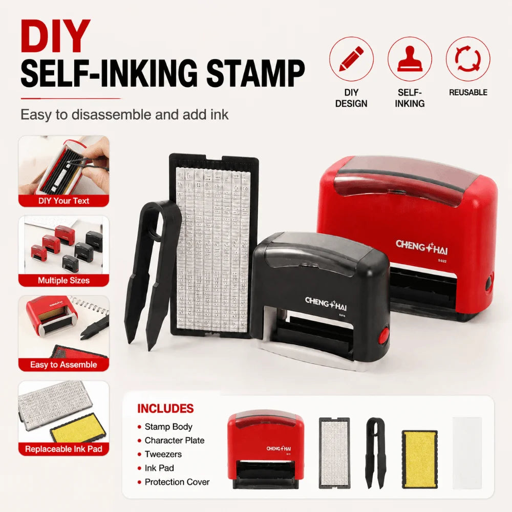 DIY Self-Inking Stamp Kit – Adjustable Multi-Size Monogram Set Self-Inking Stamp Kit Richie's