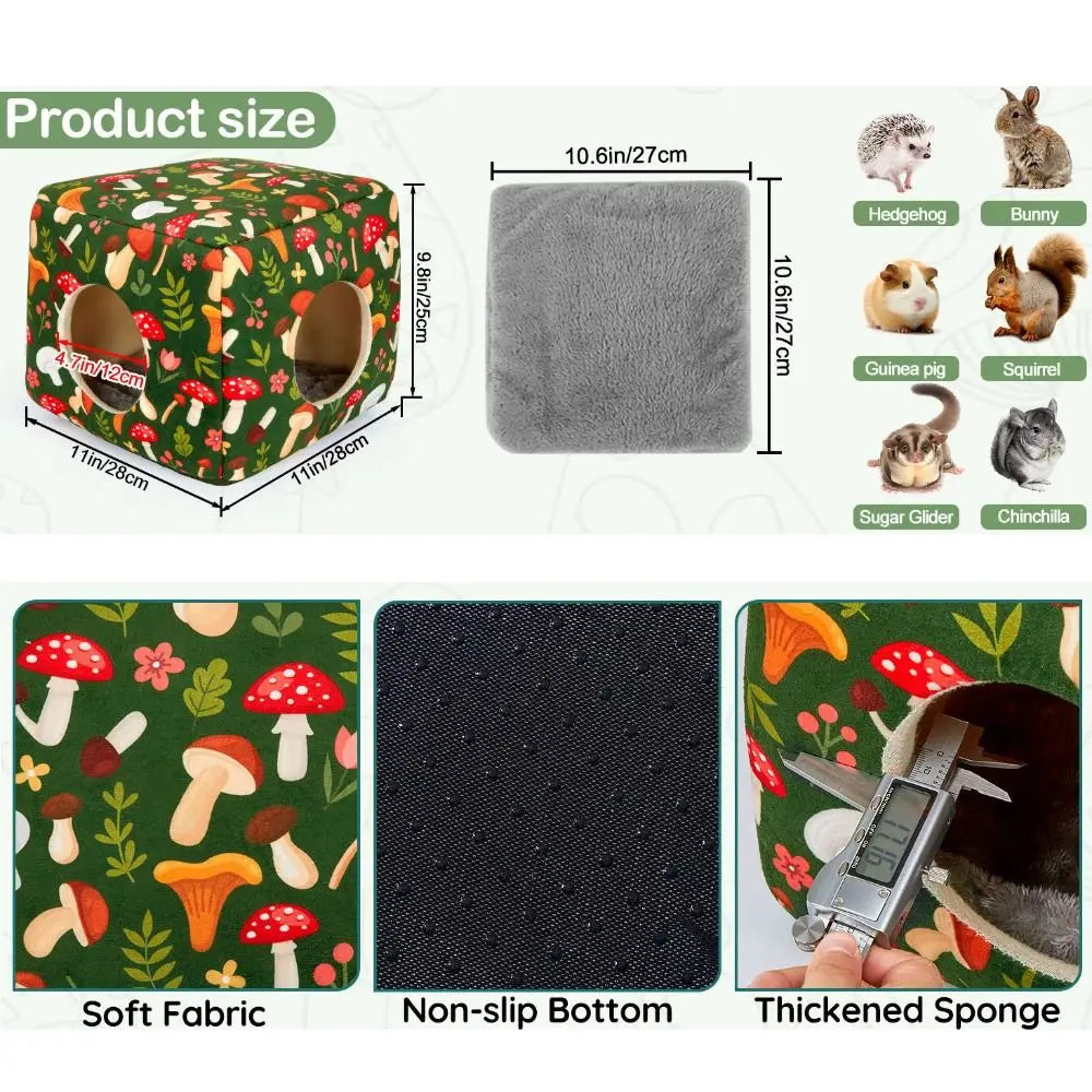 Washable Guinea Pig Hideout with Cushion – Small Pet Bed Small Pet Hideout Richie's
