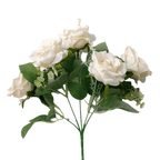 5-Head Silk Artificial Hydrangea Flowers – Lifelike Faux Bouquet Artificial Silk Flowers Richie's White