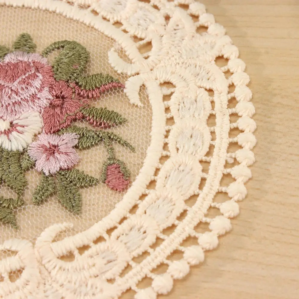 Embroidery Lace Coasters Set of 5 – Fabric Table Mats Fabric Coasters Set Richie's