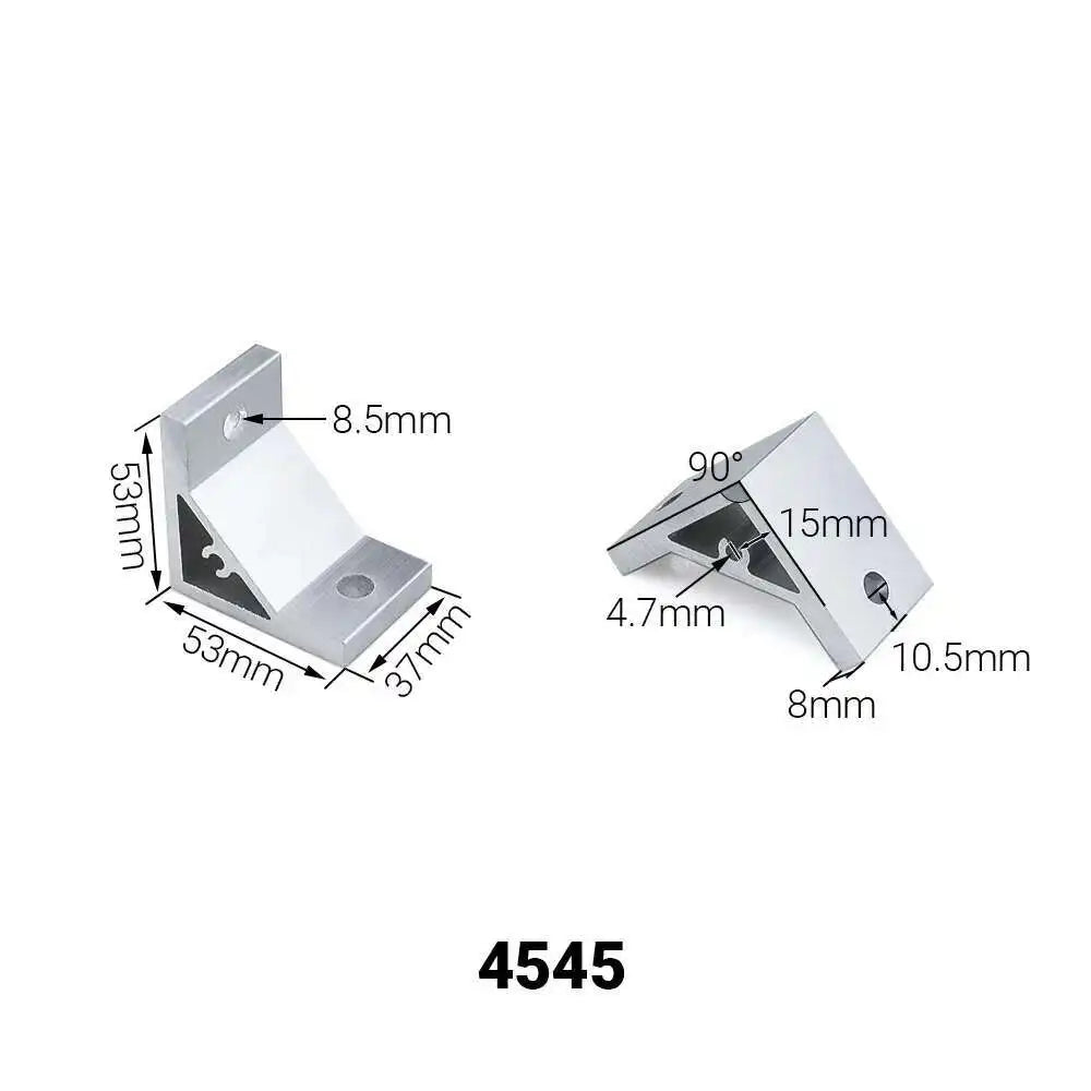 2Pcs 90° Corner Bracket for 2020–8080 Aluminum Extrusion Corner Angle Bracket Richie's 4545-2 Holes