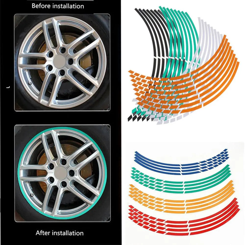 Reflective Wheel Rim Tape Sticker Strips for Motorcycle & Bike Wheel Rim Sticker Richie's