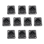 10Pcs 3-Pin XLR Male Female Connectors Black Metal Solder XLR Audio Connector Richie's 10 Male