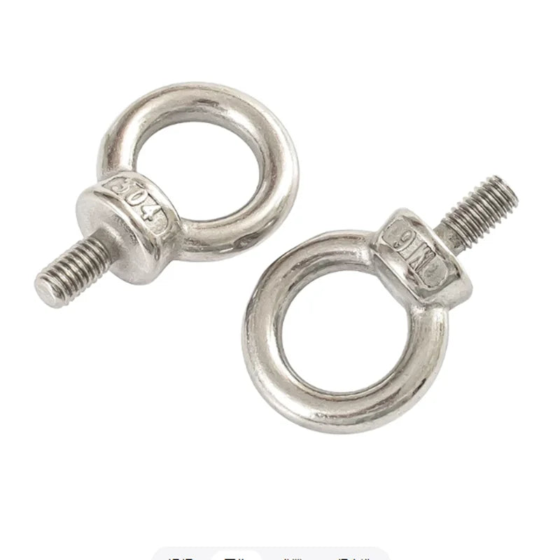 DIN580 304 Stainless Steel Eye Bolts M3–M12 Marine Lifting Screws Stainless Eye Bolt Richie's