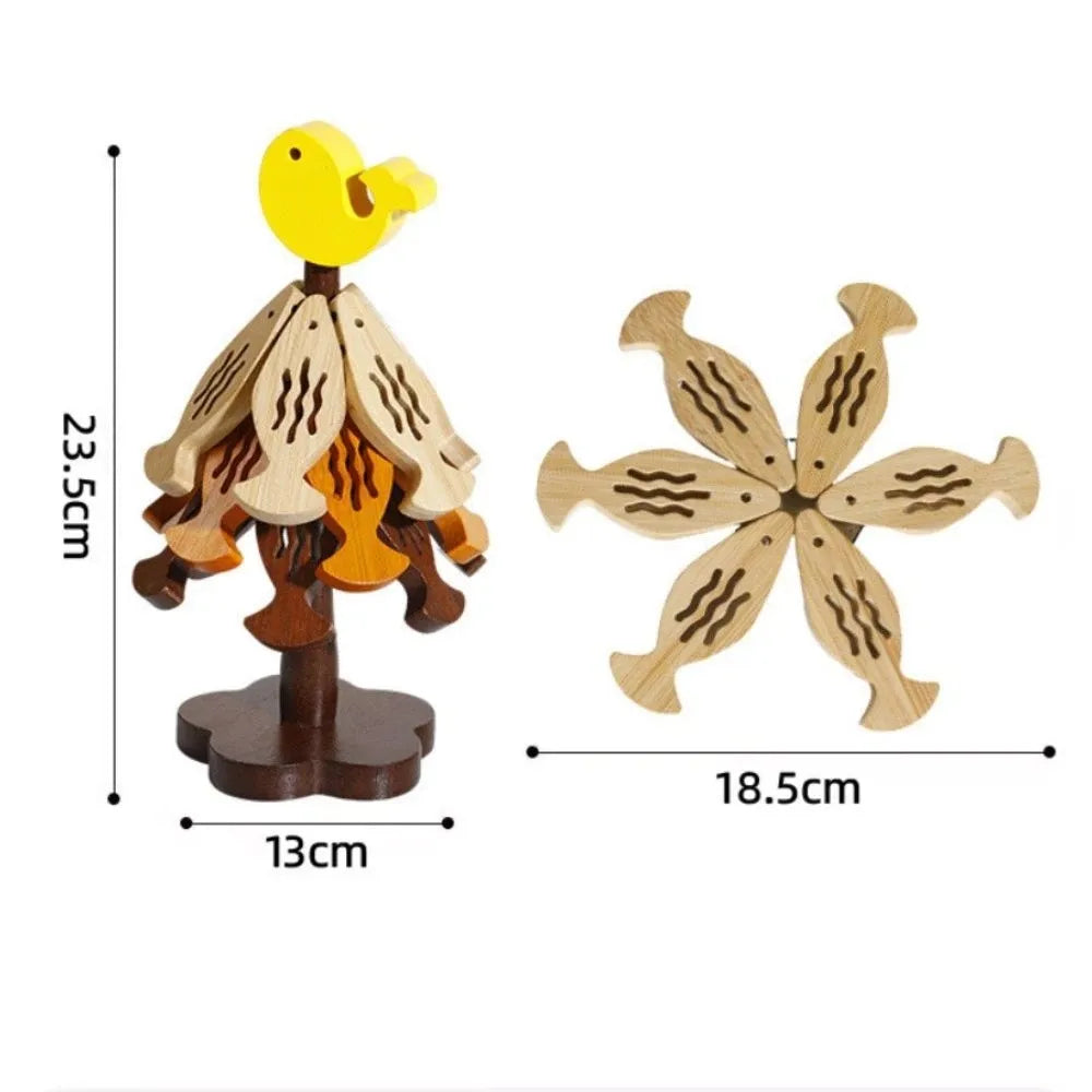 Foldable Bamboo Trivet Mat – Tree-Shaped Heat Resistant Pot Pad Bamboo Trivet Mat Richie's