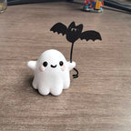 Halloween Ghost & Bat Resin Statue – Spooky Tabletop Decor Halloween Resin Statue Richie's