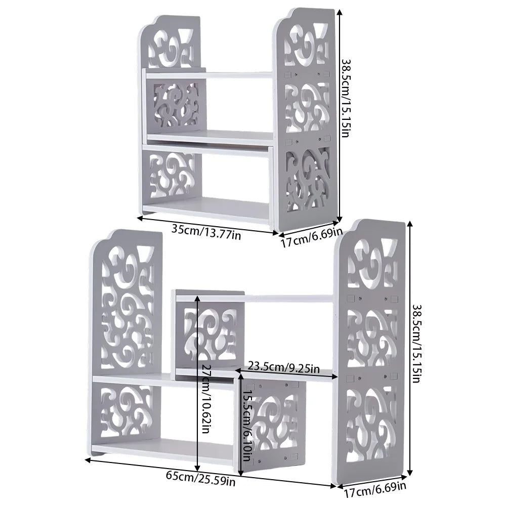 Scalable White Desktop Stationery Organizer & Bookshelf Desktop Organizer Richie's