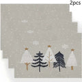 Christmas Tree Placemats Rectangular Holiday Set 2/4/6 Pcs Holiday Placemats Richie's 2pcs 45x30CM