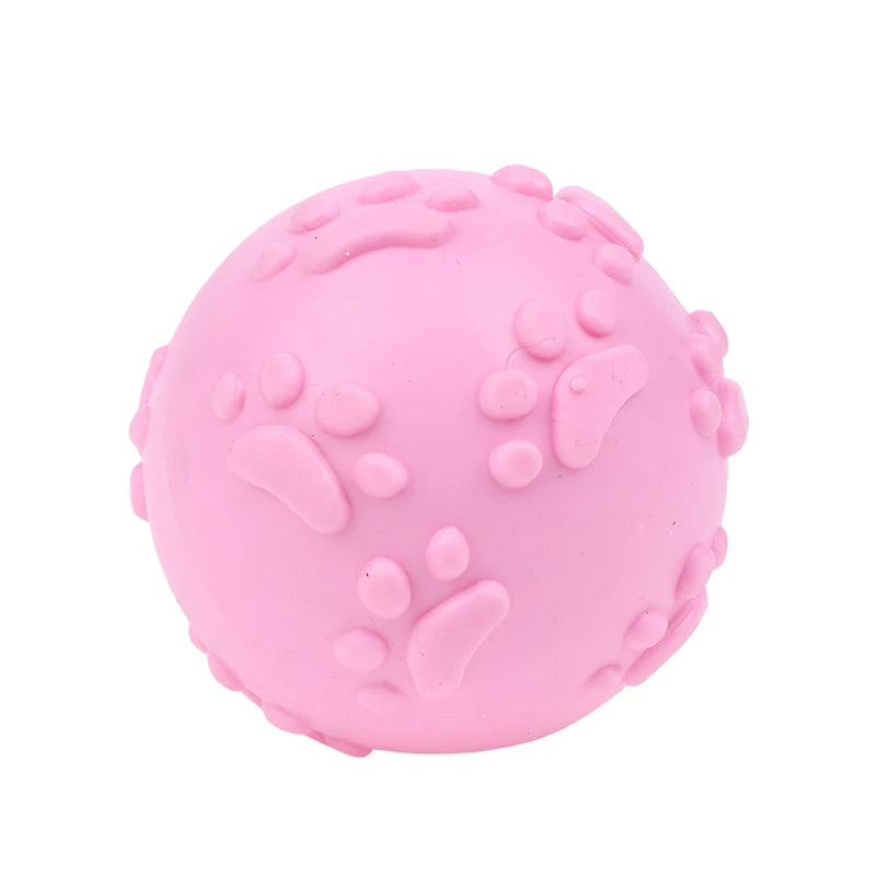 Squeaky Latex Dog Toy Ball – Paw Print for Small Breeds Dog Chew Toy Richie's A5