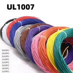 2M UL1007 Tinned Copper Wire PVC 16–30 AWG DIY Cable Electrical Hook-Up Wire Richie's brown 18AWG 2M