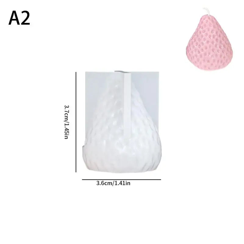 Strawberry Silicone Candle Mold – 1/4 Cavity DIY Fruit Shape Silicone Candle Mold Richie's A2