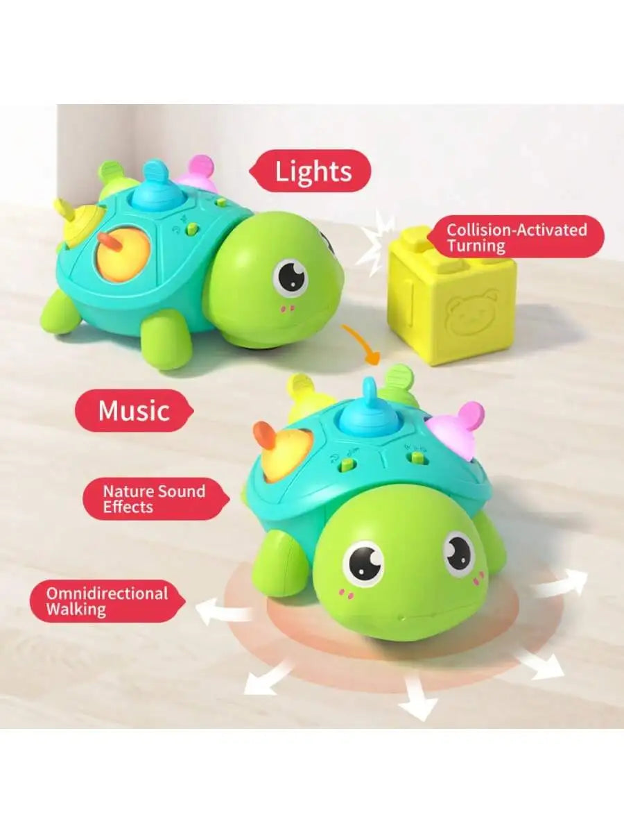 Baby Crawling Turtle Toy – Sound, Light & Silicone Teether Baby Crawling Toy Richie's