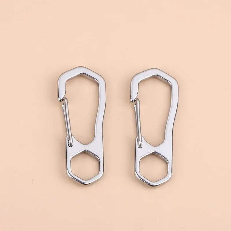 Stainless Steel Carabiner Keychain Clip Set – 2/5 Pcs Outdoor Carabiner Clip Set Richie's hexagonal hole 2pcs
