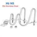 M6 M8 304 Stainless Steel Double U-Bolt Cross Pipe Clamp Set Pipe Clamp Set Richie's M8x76x20mm(1set)