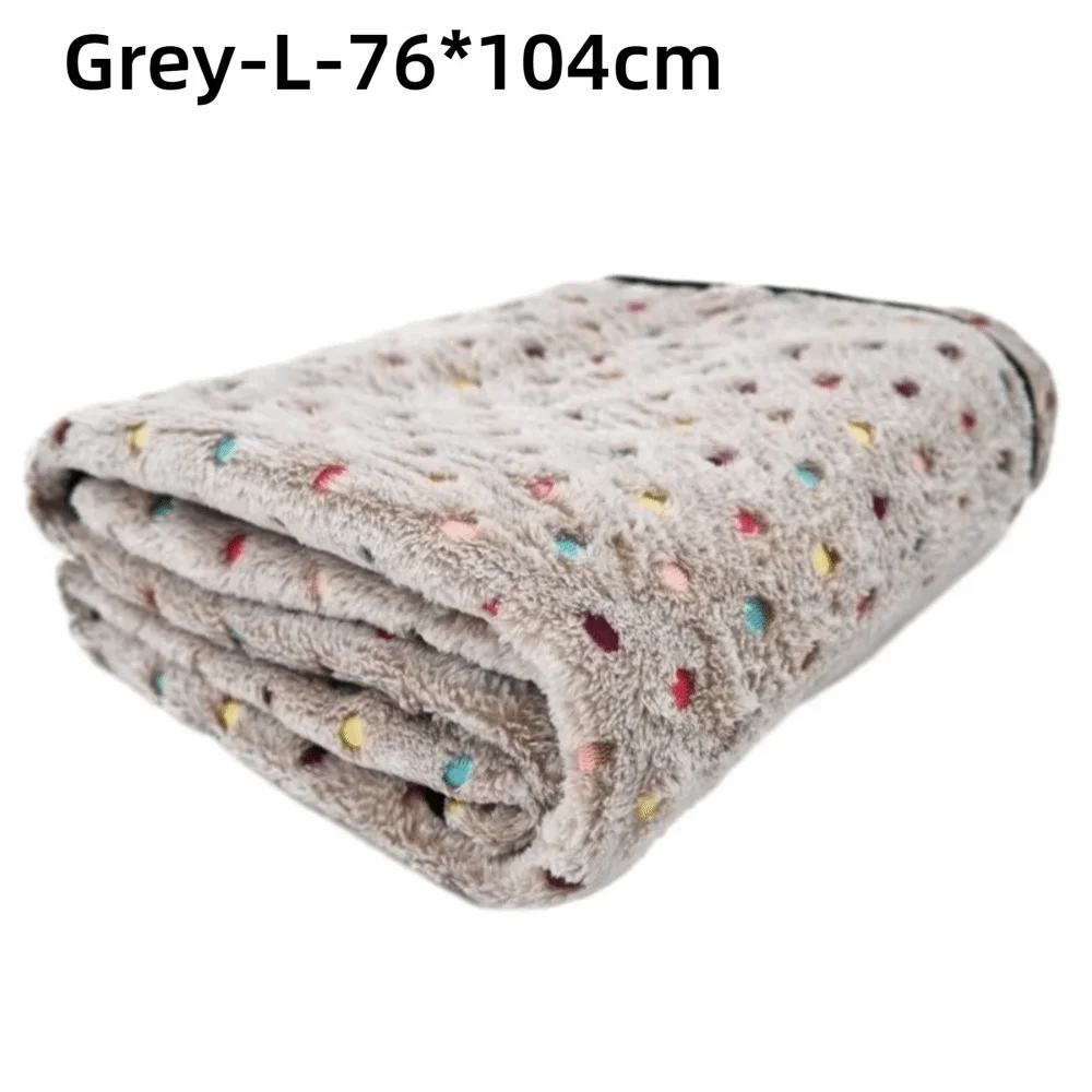 Ultra-Soft Coral Fleece Pet Blanket for Cats & Dogs | 3 Sizes Pet Bed Blanket Richie's Grey-L