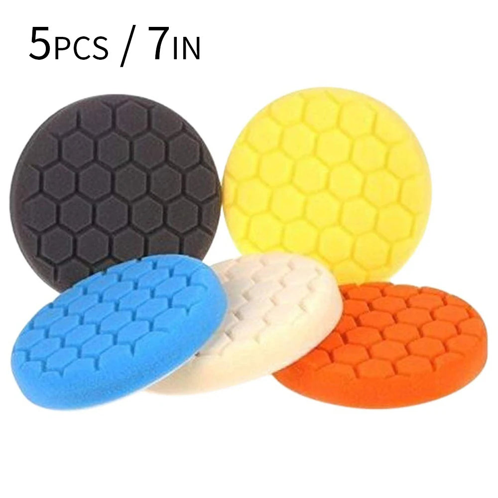 5-Pack Car Polishing Sponge Pads 3–7 Inch Buffing Wax Kit Car Polishing Pads Richie's Mixed colors 7 inch