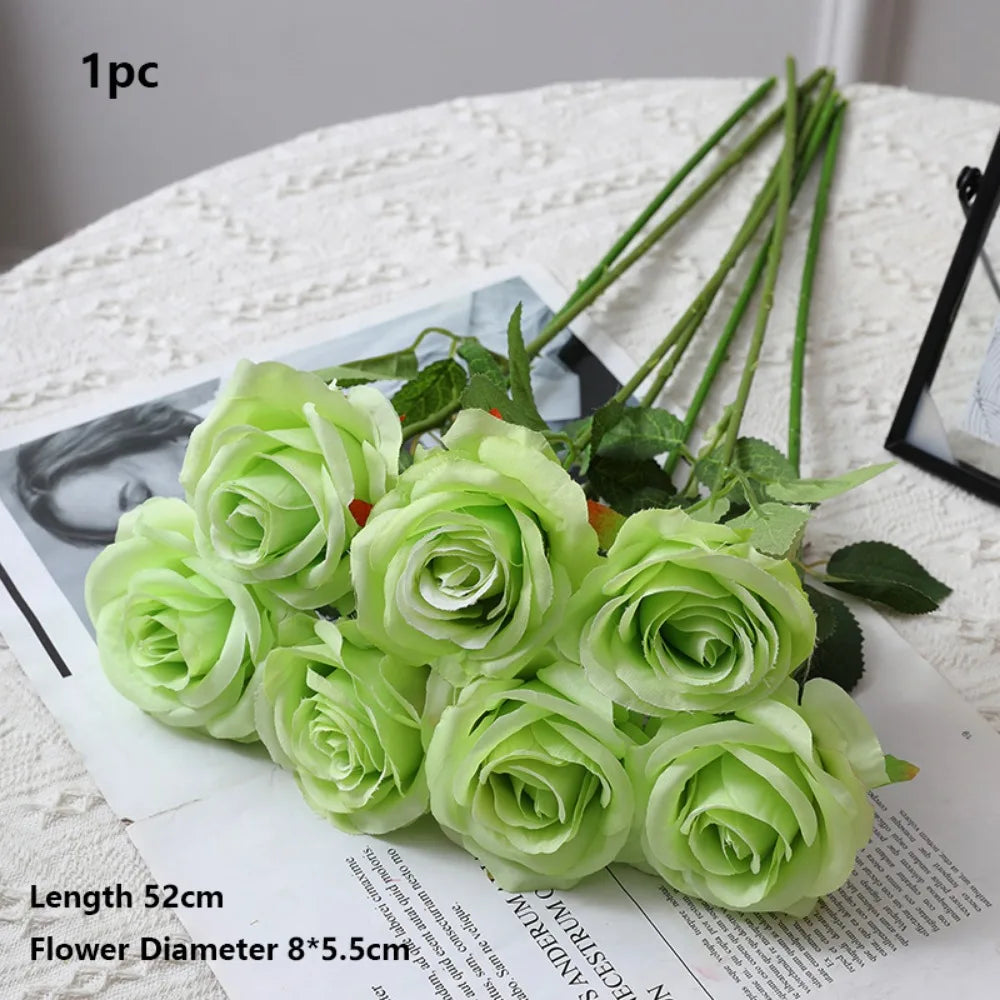 Silk Artificial Rose – 8 Colors for Party & Home Decor Artificial Silk Flowers Richie's Green