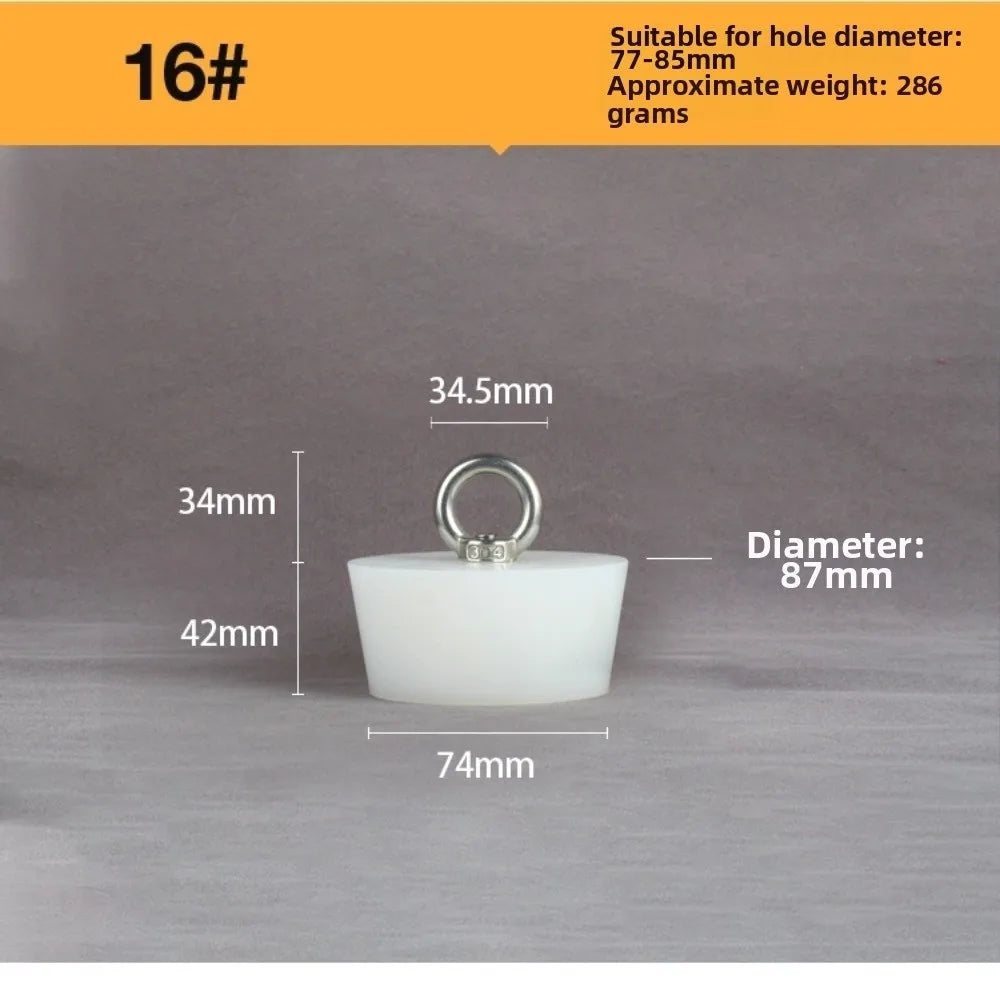 Tapered Silicone Stopper with Steel D-Ring | Universal Tube Plug Silicone Drain Stopper Richie's 16