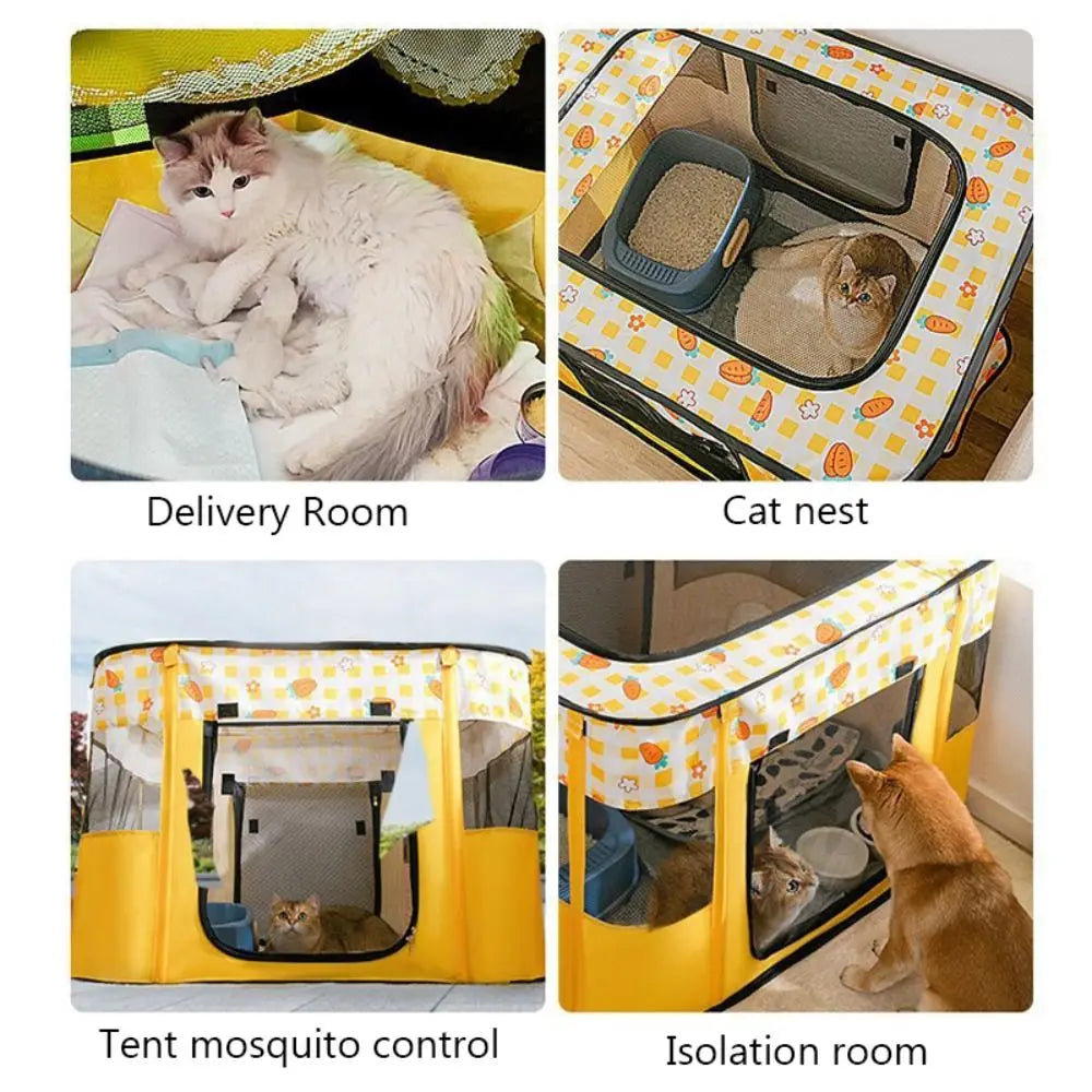Foldable Cat House Villa – Breathable Mesh & Roller Shutter Door Foldable Pet Tent Richie's