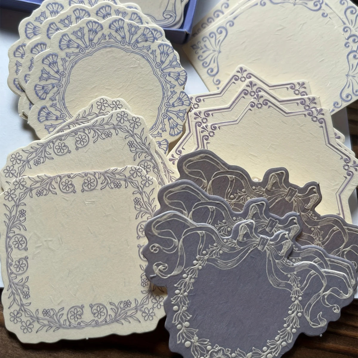 Vintage Embossed Note Cards – Floral & Geometric Textured Paper Embossed Note Cards Richie's