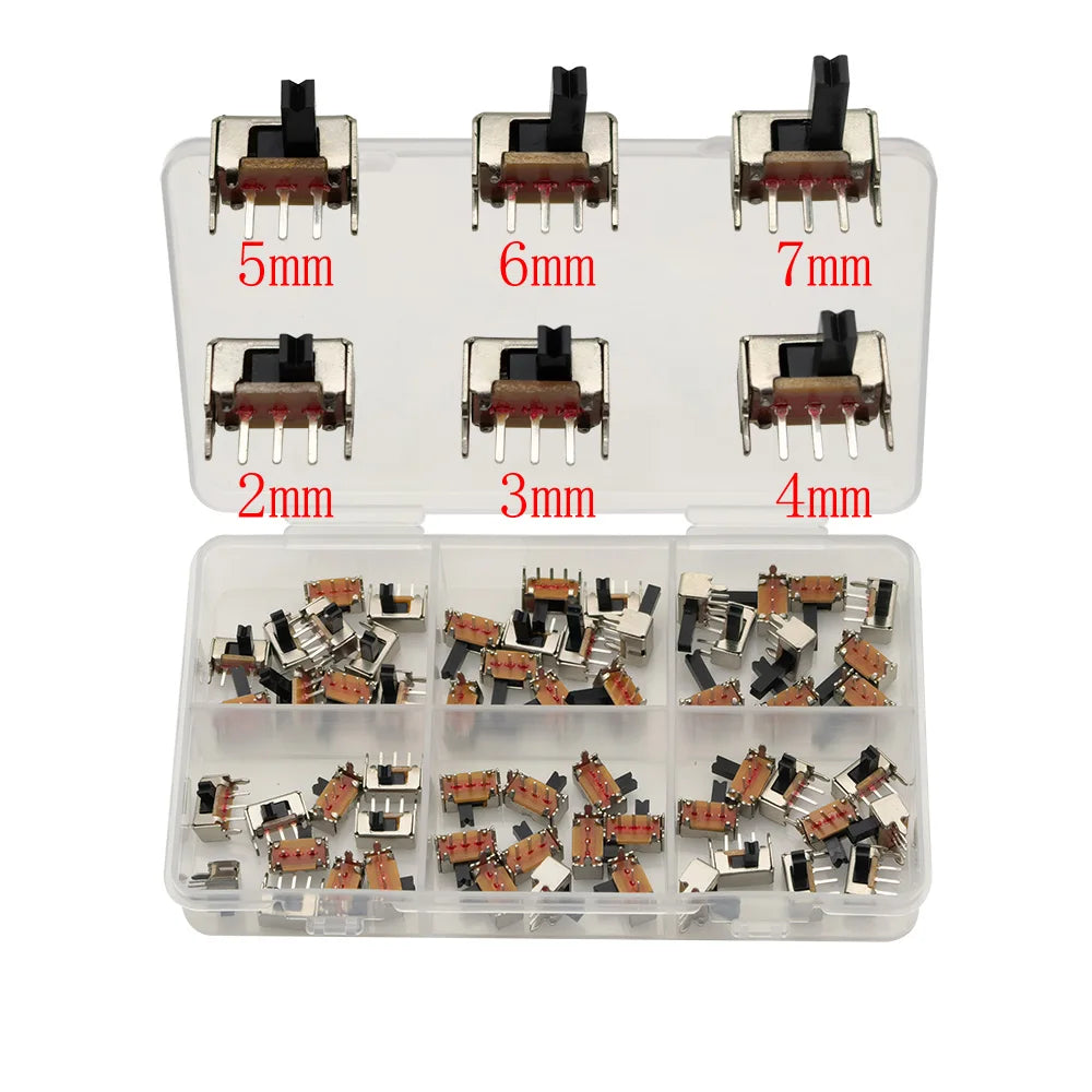 Mini Slide Switch Kit 3-Pin SPDT DIP PCB Toggle 40–100pcs Slide Switch Kit Richie's