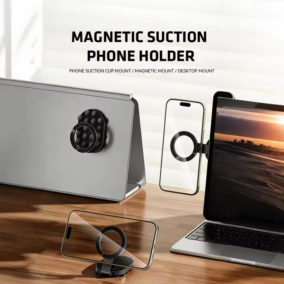 Magnetic Suction Cup Phone Stand 360° Rotation Foldable Mount Phone Stand Mount Richie's