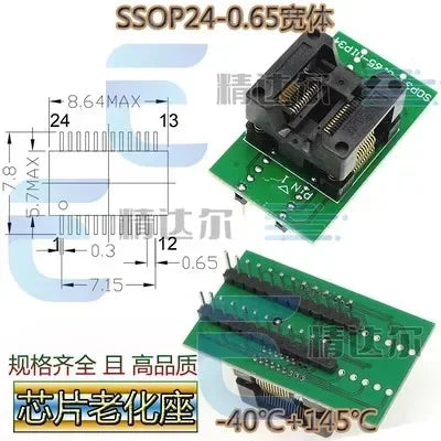 SOP/TSSOP to DIP Programmer Adapter Socket Set 8–28 Pin IC Programmer Adapter Richie's SSOP24(0.65 Wide )