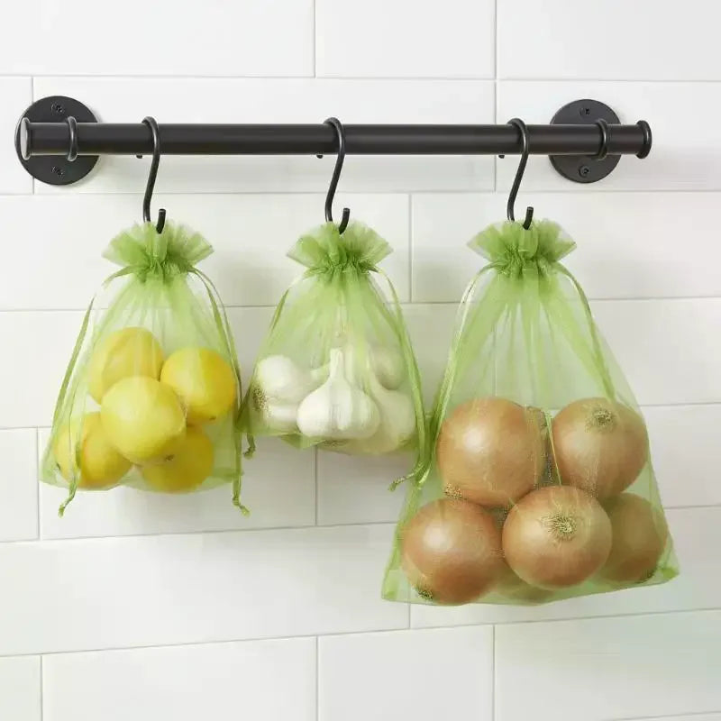 Reusable Mesh Drawstring Bags for Fruit & Vegetable Storage Mesh Storage Bags Richie's