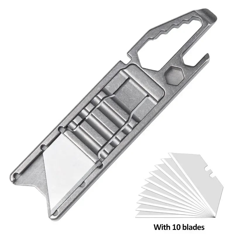 Titanium Alloy EDC Utility Knife Multitool + 10 Blades Utility Knife Multitool Richie's Set