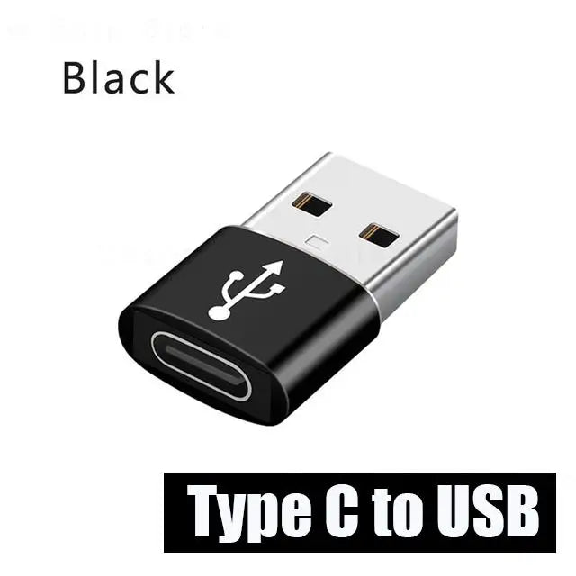 FUCHU USB-A to Type-C OTG Adapter & Micro Cable – Fast Charge USB OTG Adapter Richie's Black