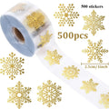 Golden Snowflake Christmas Sealing Stickers – Gift Wrap Roll Decorative Sealing Stickers Richie's 500 stickers Ignore the size data