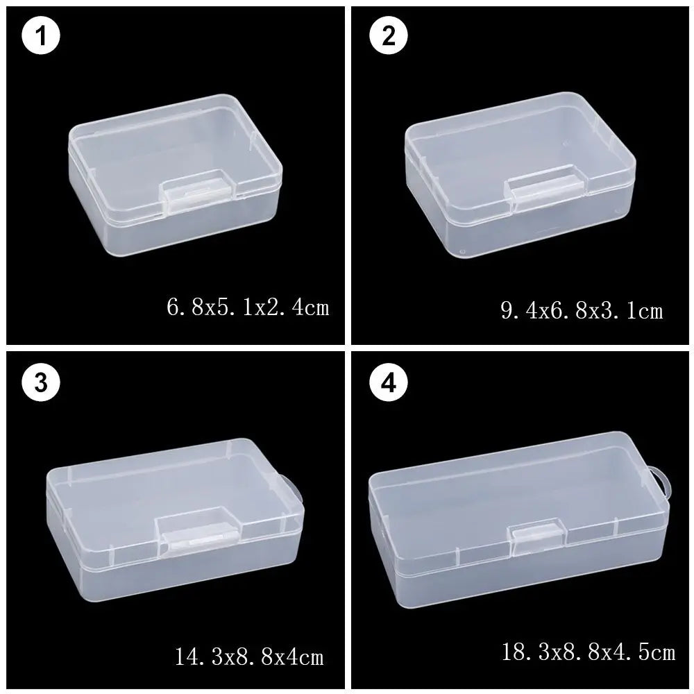 Clear Plastic Storage Boxes – 4 Sizes, Jewelry, Beads & Crafts Storage Box Richie's