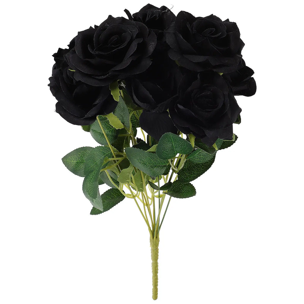 Black Rose Artificial Bouquet – Halloween & Home Decor Artificial Flower Bouquet Richie's