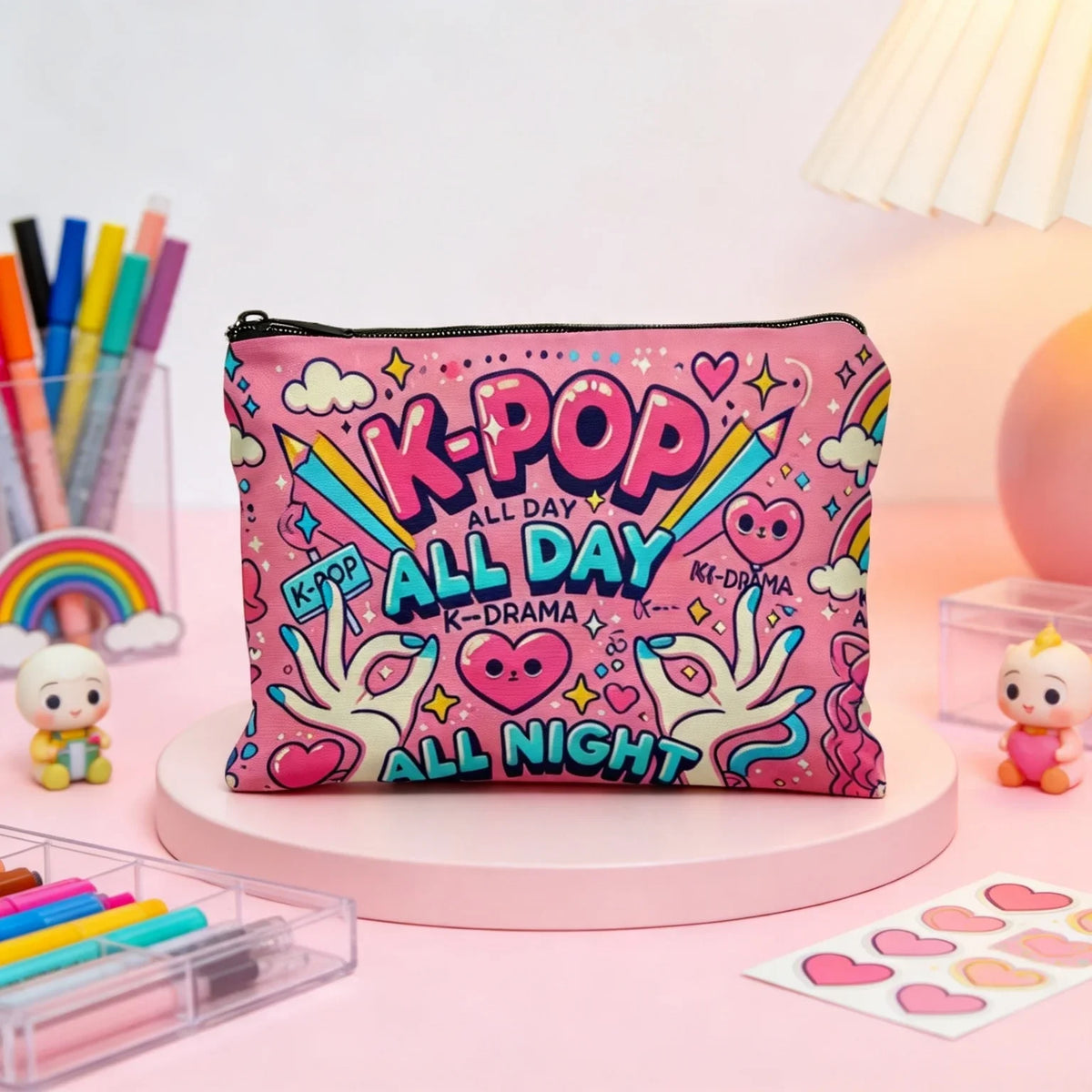K-Pop Aesthetic Foldable Makeup & Travel Toiletry Bag Cosmetic Travel Bag Richie's
