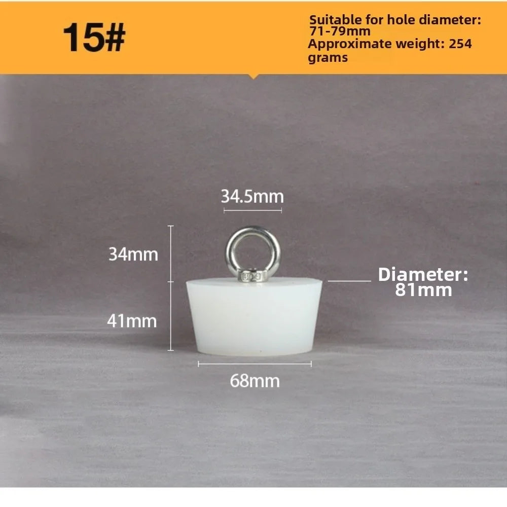 Tapered Silicone Stopper with Steel D-Ring | Universal Tube Plug Silicone Drain Stopper Richie's 15