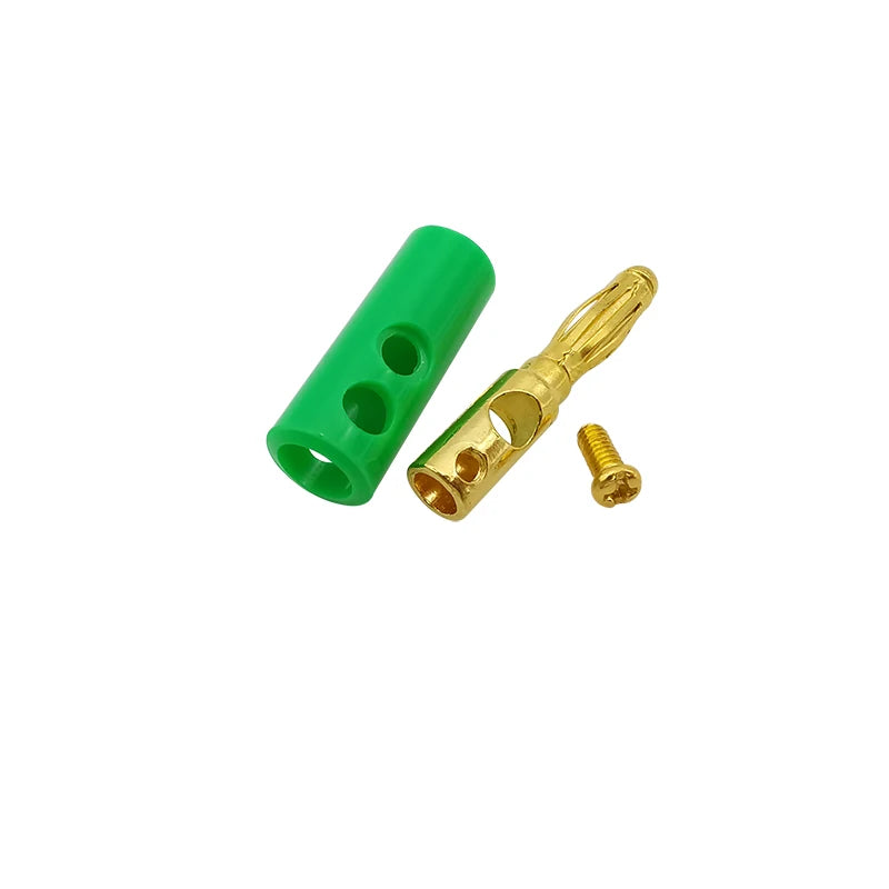 10Pcs 4mm Gold-Plated Banana Plug Solderless Screw Connector Set Banana Plug Connector Richie's