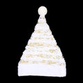 White Plush Santa Hat Gold Silver Sequin Snowflake Christmas Cap Christmas Santa Hat Richie's Golden Cloud One Size