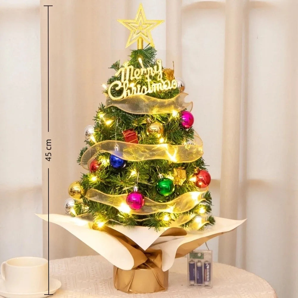 45cm Mini Tabletop Christmas Tree Set with Colored Ornaments Mini Christmas Tree Richie's