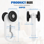 50PCS Curtain Track Rollers Quiet Sliding Glider Hooks for Rails Curtain Track Gliders Richie's