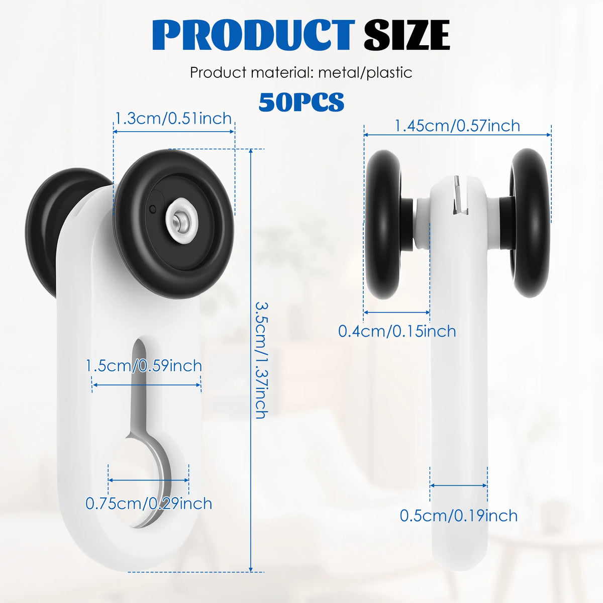 50PCS Curtain Track Rollers Quiet Sliding Glider Hooks for Rails Curtain Track Gliders Richie's