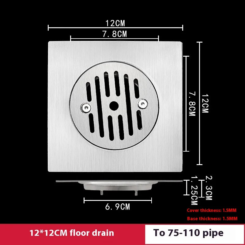 304 Stainless Steel Lockable Floor Drain – 110mm Institutional Lockable Floor Drain Richie's 12Cm75-110 tube