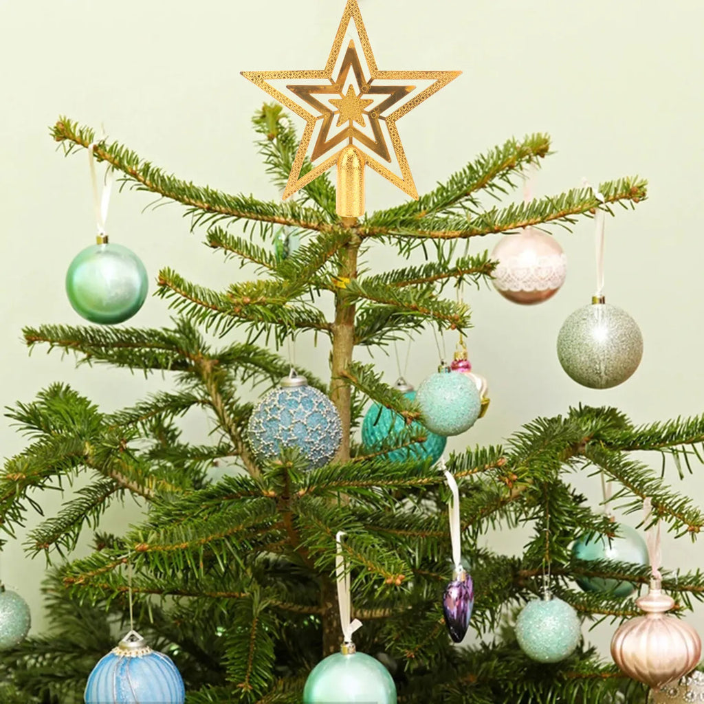 15cm Gold Star Christmas Tree Topper – Fade-Resistant PVC Christmas Tree Topper Richie's