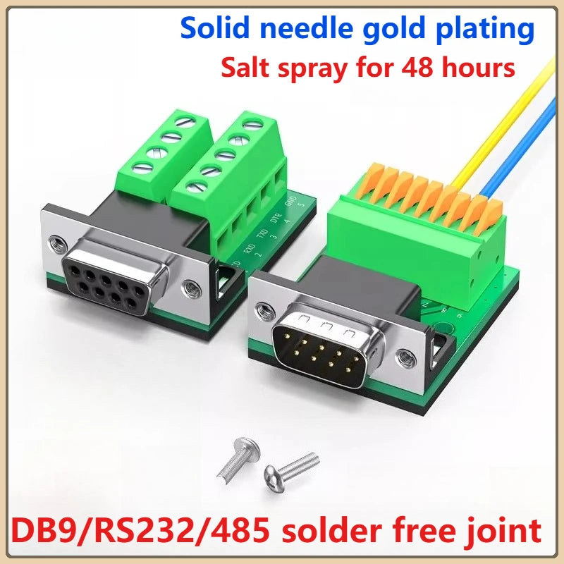 Gold Plated DB9 RS232 9-Pin Solder-Free Serial Adapter Board Serial Port Adapter Richie's