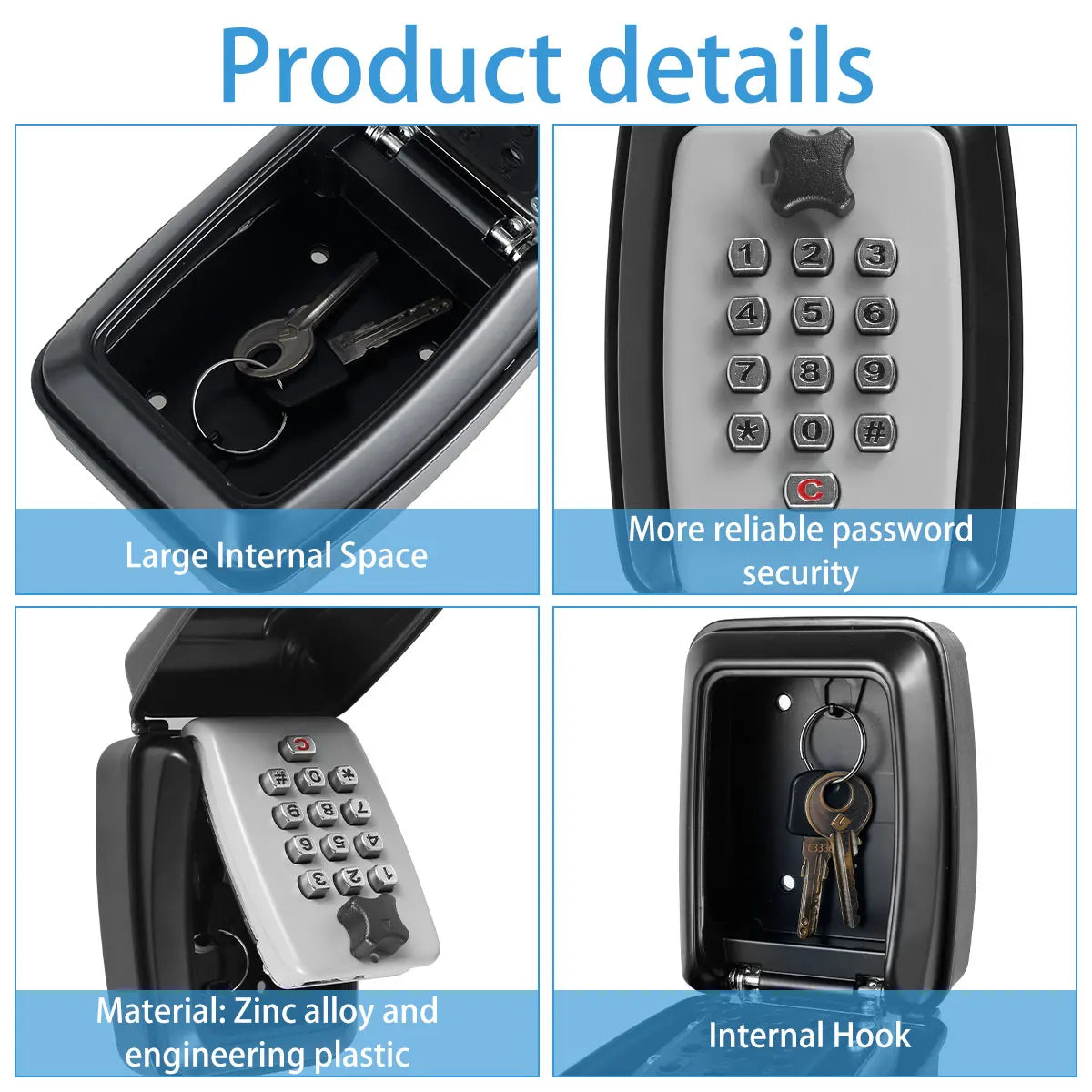 Wall-Mount Combination Key Storage Box – Weatherproof Safe Key Lock Box Richie's