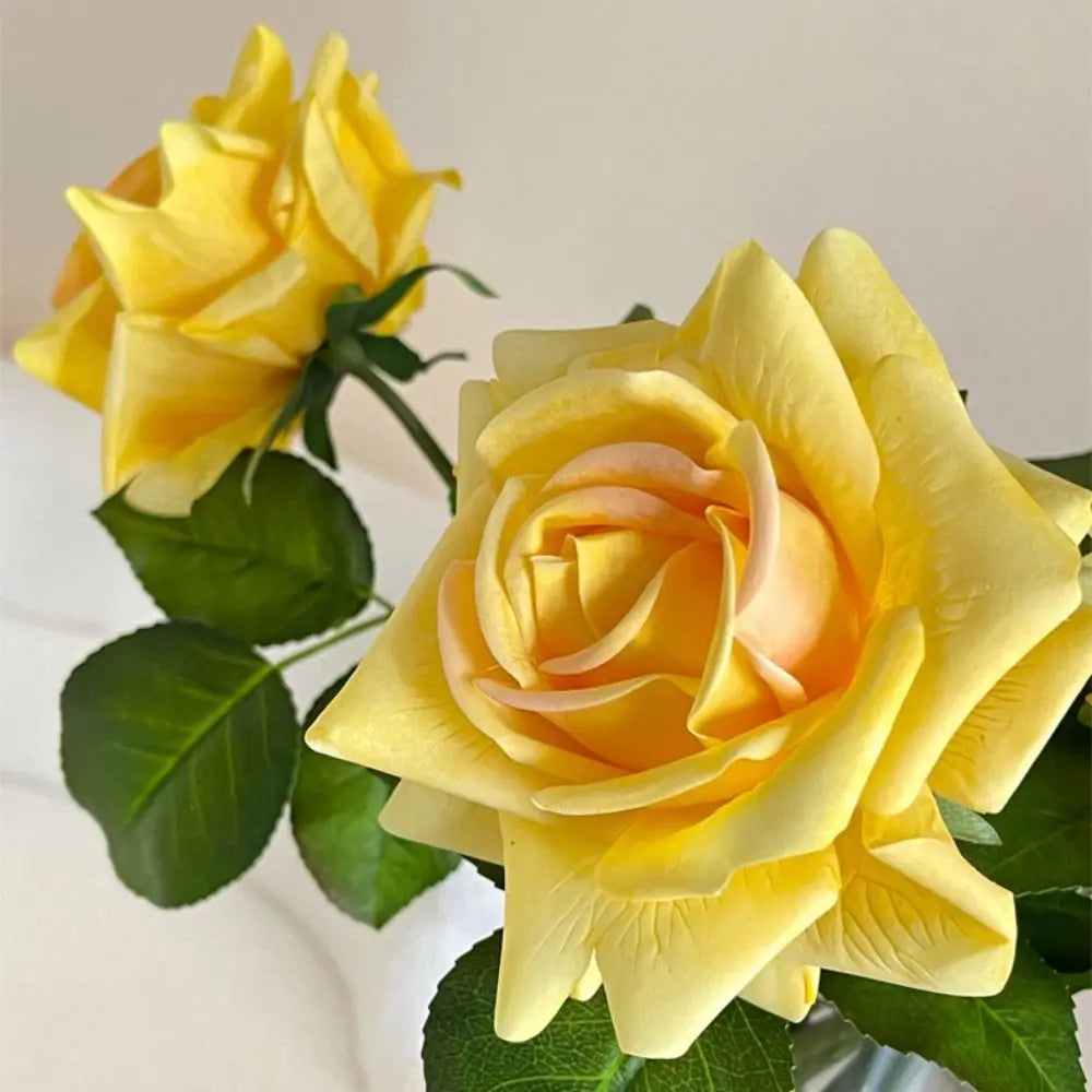 Multicolor Artificial Rose Single Stem – Real Touch Faux Flower Artificial Flower Richie's
