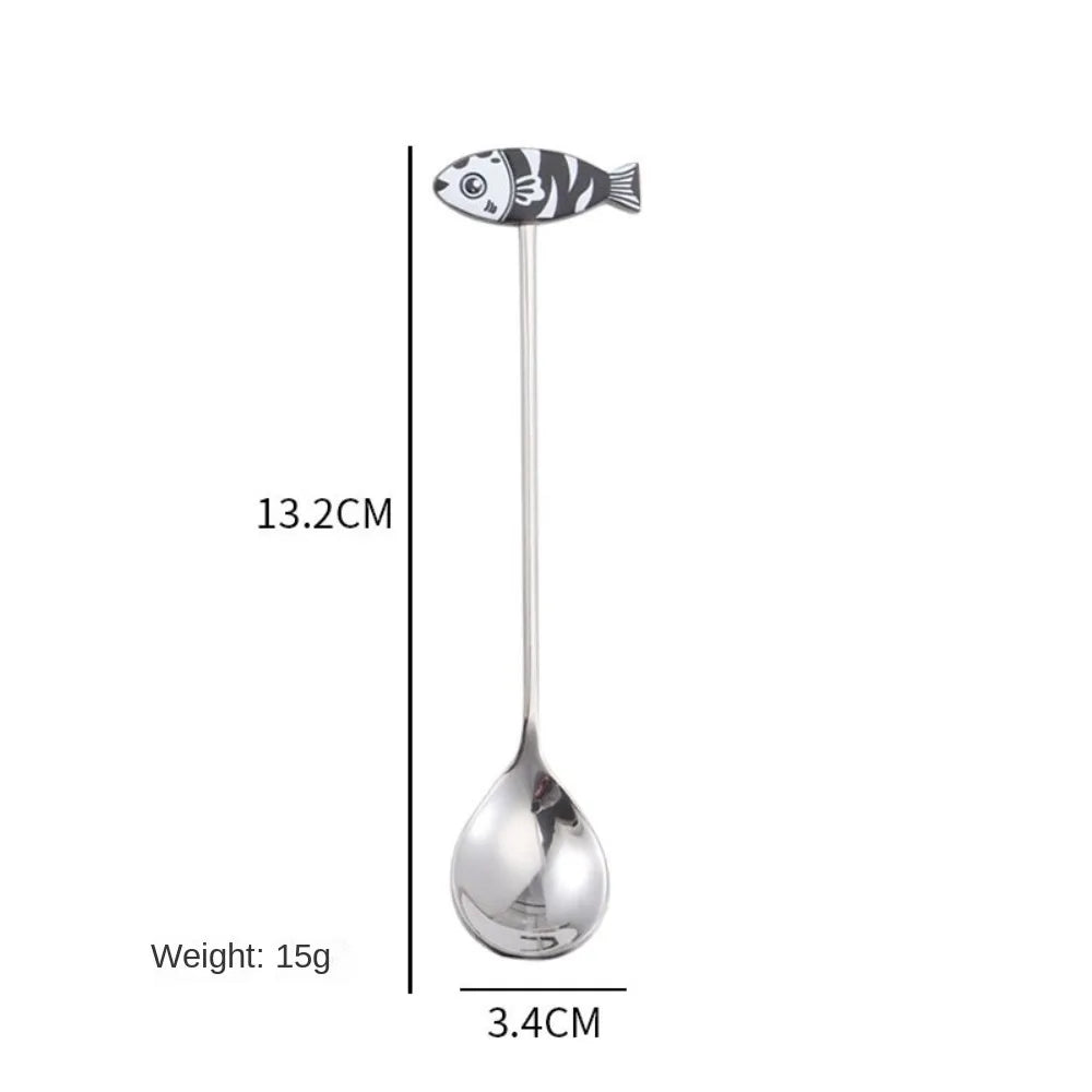 Cartoon Cat Coffee Spoon – Japanese Korean 304 Stainless Steel Decorative Spoon Richie's --3