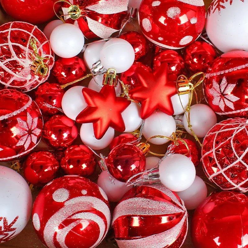 White Christmas Ball Ornaments – Assorted Eco-Friendly Xmas Baubles Christmas Tree Ornaments Richie's