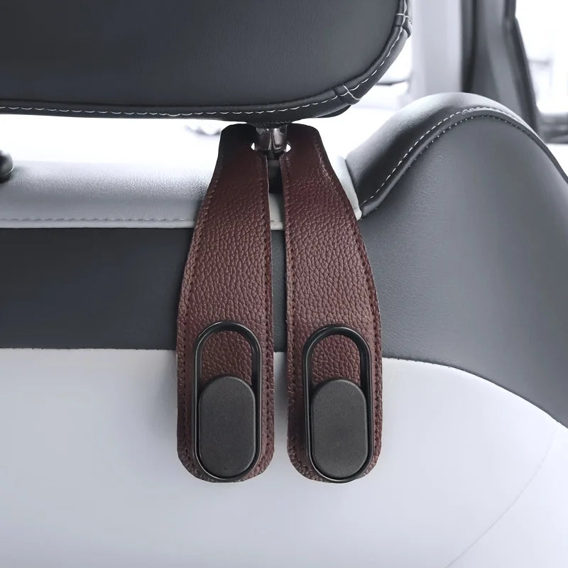 Universal Car Seat Back Hook – Heavy-Duty PVC Organizer Car Seat Back Hook Richie's Brown 1pc